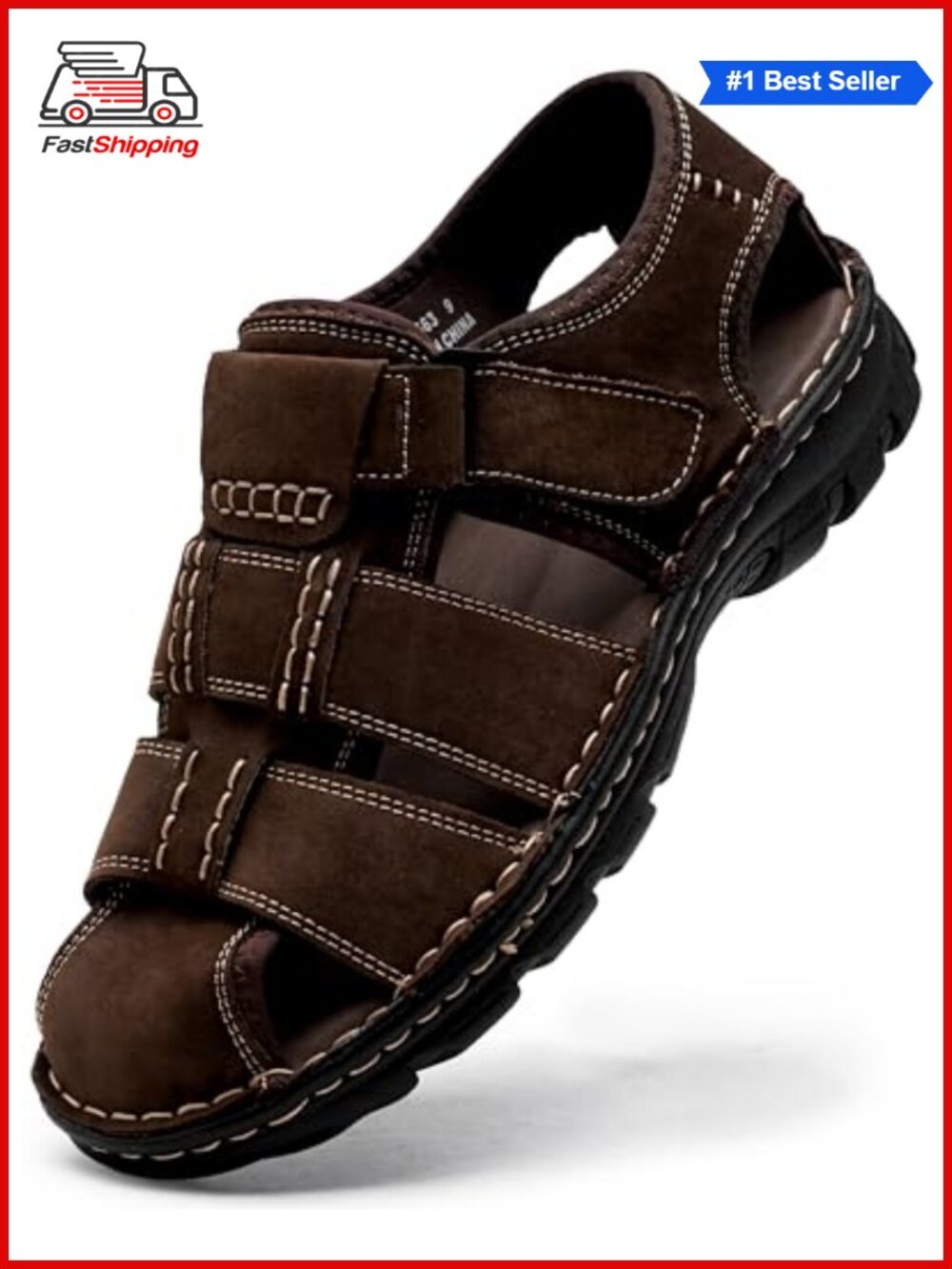 ✨Jousen Men's Leather Hiking Sandals with Arch Support